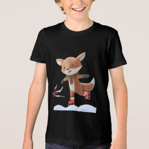 Eislauf-Cartoon-Fuchs Tri-Blend Shirt