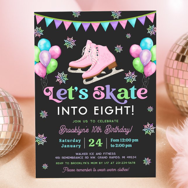Eislauf-Geburtstags-Einladung Einladung (Ice Skating Birthday Invitation
)