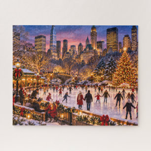 Eislauf im Central Park zu Weihnachten Puzzle
