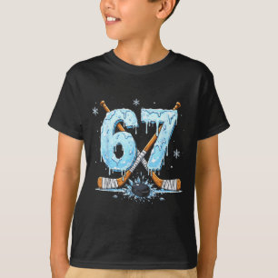 Eislauf-Liebhaber Nummer Sechs 7 Tropfen Hockey 6 T-Shirt