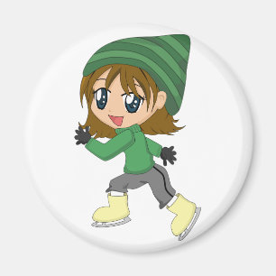 Eislauf-Mädchen-Magnet Magnet