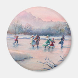 EISLAUF PARTY von SHARON SHARPE Karte Magnet