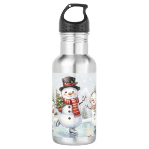 Eislauf-Schneemann Edelstahlflasche