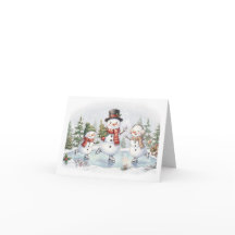 Eislauf-Schneemann-Familie