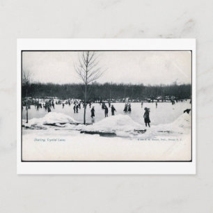 Eislaufen am Crystal Lake, Orange, New Jersey Vint Postkarte