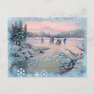 EISLAUFEN & SCHNEEFLOCKEN von SHARON SHARPE Postkarte