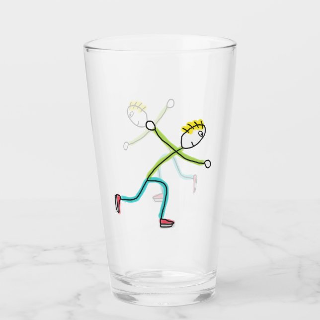 Eislaufender Stockmann Glas (Vorderseite)
