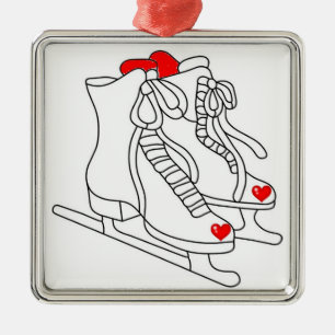 EISLÄUFER WEIHNACHTSCHMUCK ORNAMENT AUS METALL