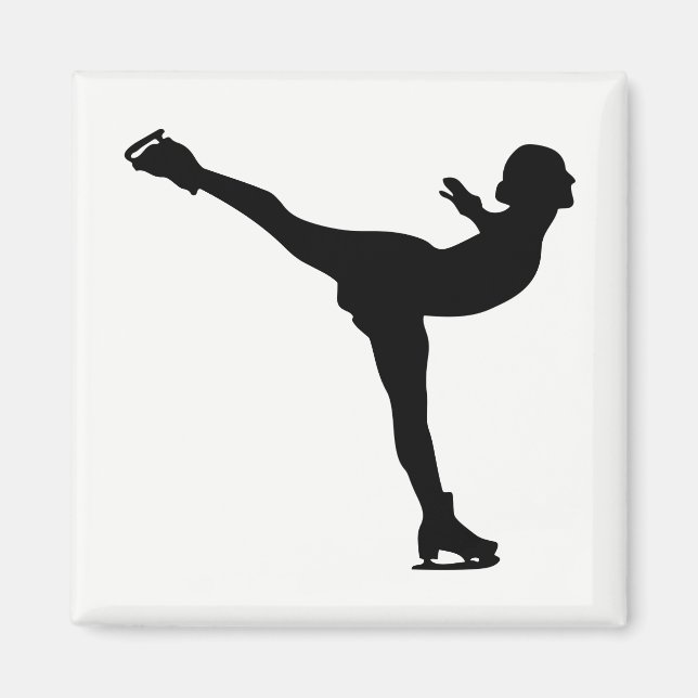 Eislauffrau Silhouette Magnet (Vorne)