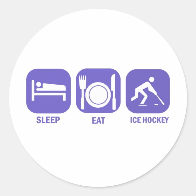Eislaufhockey Runder Aufkleber (Vorderseite)
