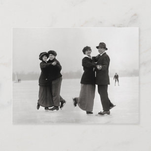 Eislaufpaare, 1915 postkarte