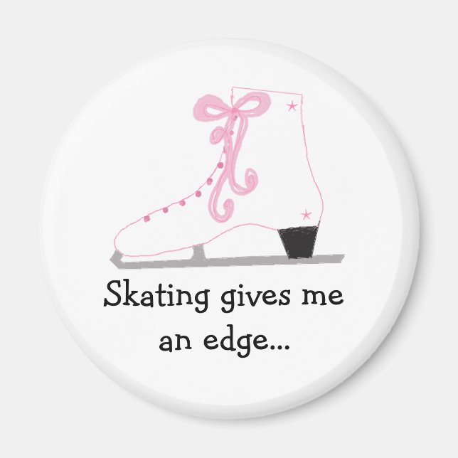 Eislaufschuh mit Spruch Magnet (Vorne)