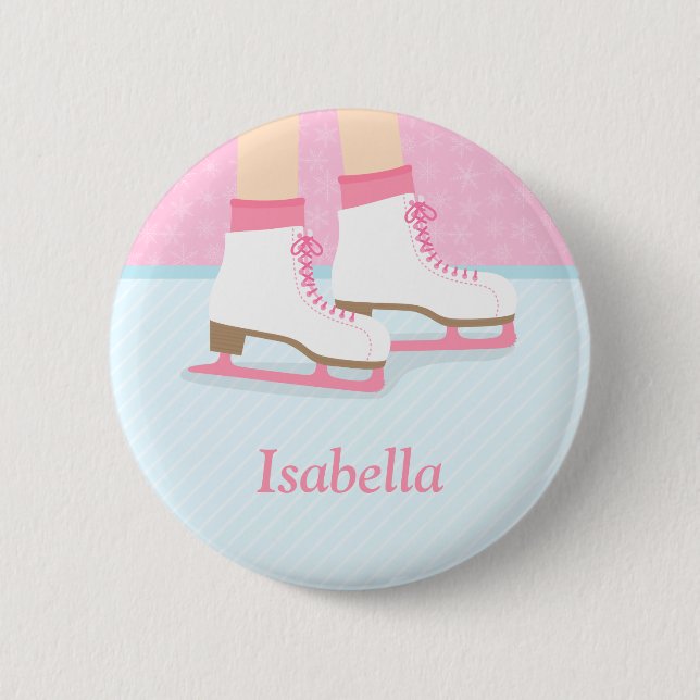 Eislaufschuhe Eisbahn Für Mädchen Button (Vorderseite)