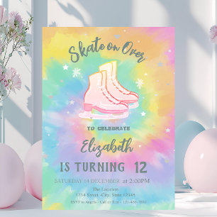 Eislaufschuhe Farbige Tie Dye Geburtstag Einladung