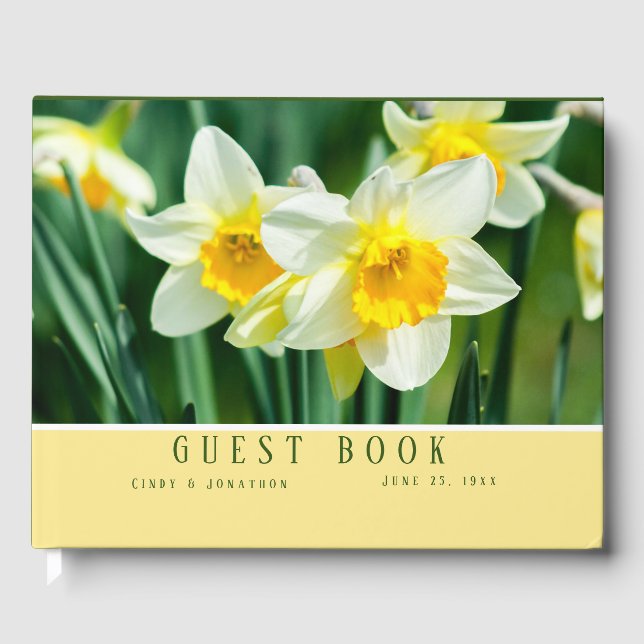 Eislaufwerke - Daffodils Wedding Guest Book Gästebuch (Vorderseite)