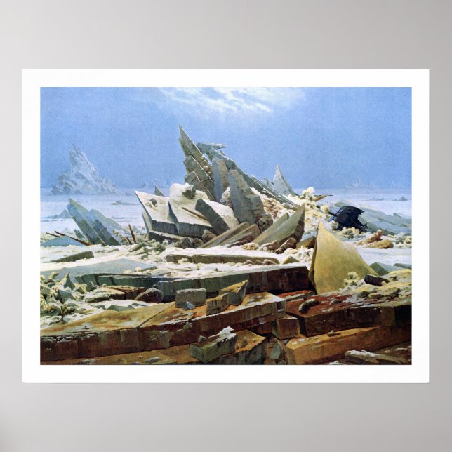Eismeer - Gemälde von Friedrich Poster (Vorne)