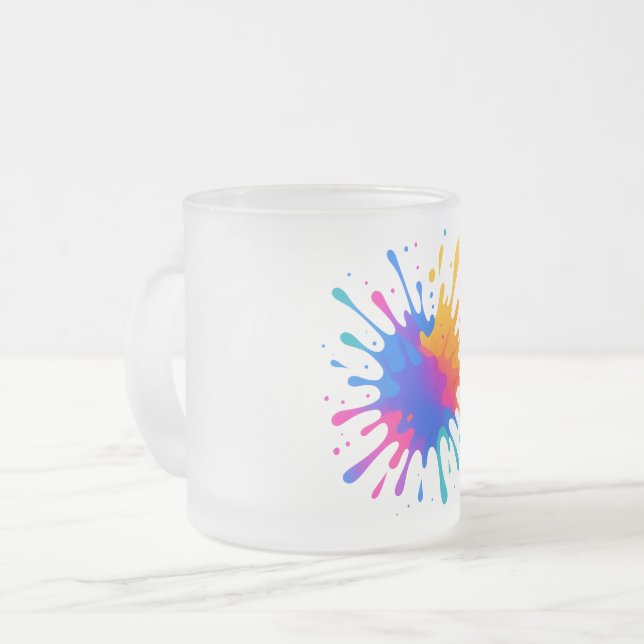 Eismilchglas-Kaffeetasse Mattglastasse (Vorderseite Links)