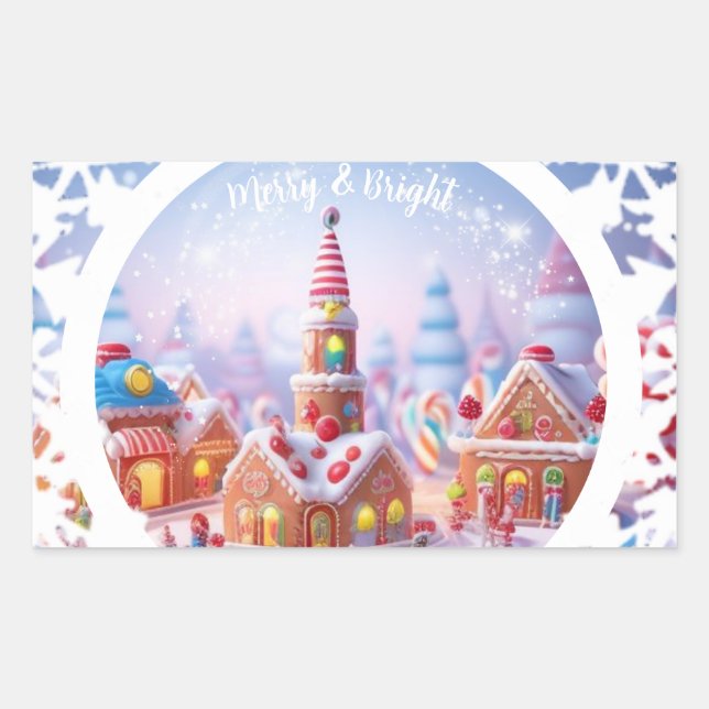 Eispalast/Winter-Ball/Kranz/ Rechteckiger Aufkleber (Vorderseite)
