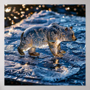 Eispolarbär Fantasie Cooler Winter Dekor Druck Poster