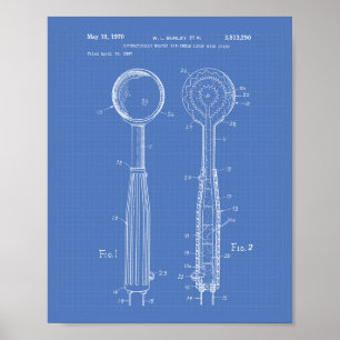 Eisportionierer 1970 Patent Kunst Blaupause Poster