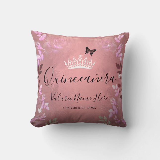 Eisrosa Extravagante Rose Quinceanera Pink Throw K Kissen (Vorderseite)