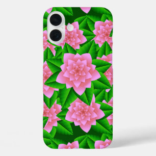 Eisrosa Kamelien und grüne Blätter iPhone 16 Plus Hülle