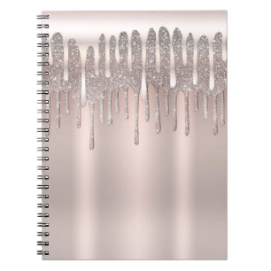 Eisrosa Roségold Diamant Glitter Funkeln Tröpfelnd Notizblock