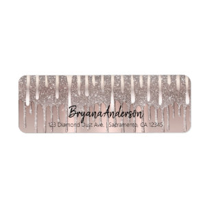 Eisrosa Roségold-Diamantglitter-Tropfen Sweet 16