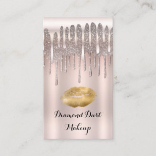 Eisrosa Roségold Lippen küssen Diamant Glitter Dri Visitenkarte