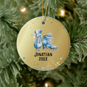 Eisschmuck, Eishockey-Weihnachtsfeiertage, Skaten Keramik Ornament