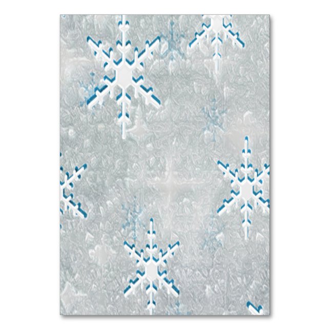 Eisschneeflocken Weihnachts-Hochzeitstisch Tischnummer (Vorderseite)