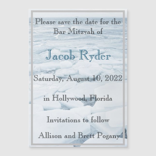 Eisscholle Magnetic Save the Date Magnetkarte (Vorderseite)