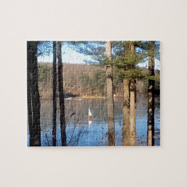 Eissegeln auf dem See — Puzzle (Horizontal)
