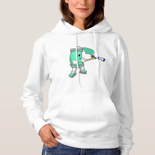 Eisspray bei Eishockey mit Eishockeystick Hoodie (Vorderseite)