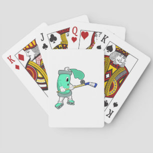 Eisspray bei Eishockey mit Eishockeystick Spielkarten