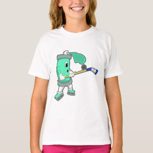 Eisspray bei Eishockey mit Eishockeystick T-Shirt