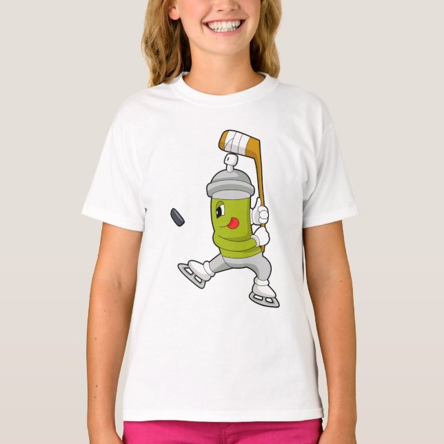 Eisspray Eishockey Eishockey Eishockeystick T-Shirt (Vorderseite)