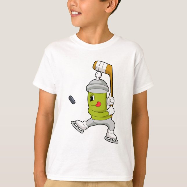 Eisspray Eishockey Eishockey Eishockeystick T-Shirt (Vorderseite)