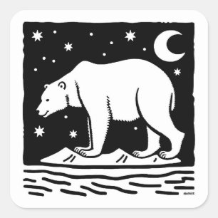 Eissurfpolarbär Quadratischer Aufkleber