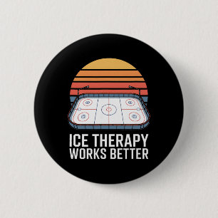 Eistherapie wirkt besser Hockey-Eisbahn Retro Button