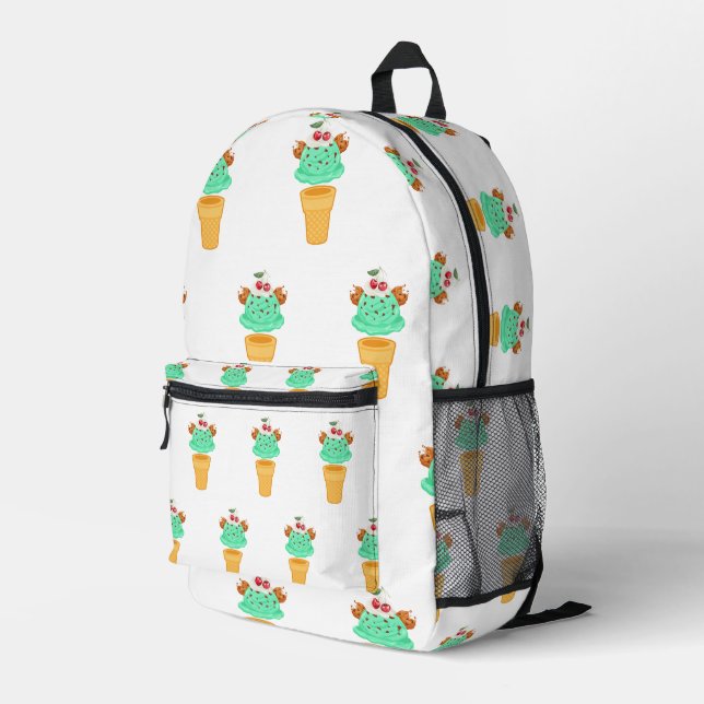 Eistüte Bedruckter Rucksack (Rückseitige Ecke Rechts)