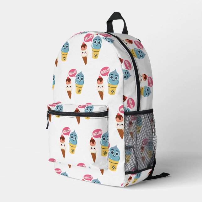 Eistüte Bedruckter Rucksack (Rückseitige Ecke Rechts)