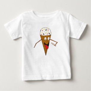 Eistüte, die ein Personen-Baby T leckt Baby T-shirt