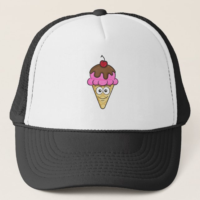 Eistüte Emoji Truckerkappe (Vorderseite)
