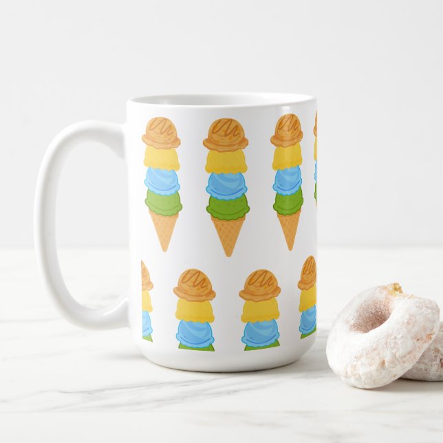 Eistüte farbig kaffeetasse (Mit Donut)