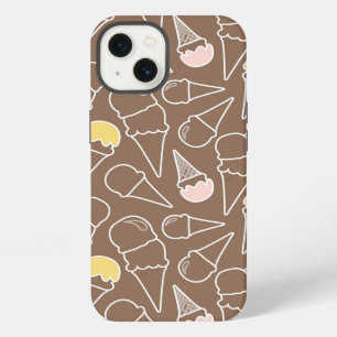 Eistüte-Muster auf Brown iPhone 13 Hülle