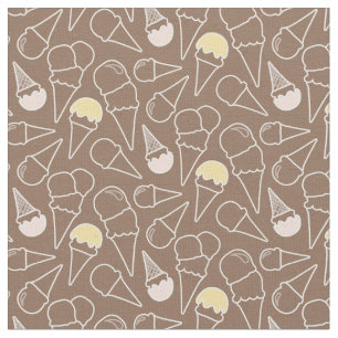 Eistüte-Muster auf Brown Stoff