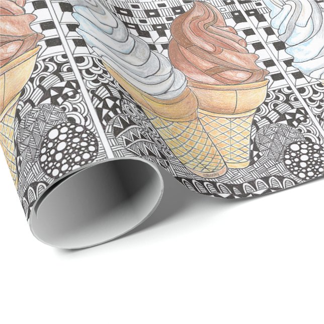 Eistüte-Packpapier Geschenkpapier (Rolleneckpunkt)