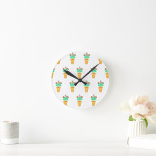 Eistüte Runde Wanduhr