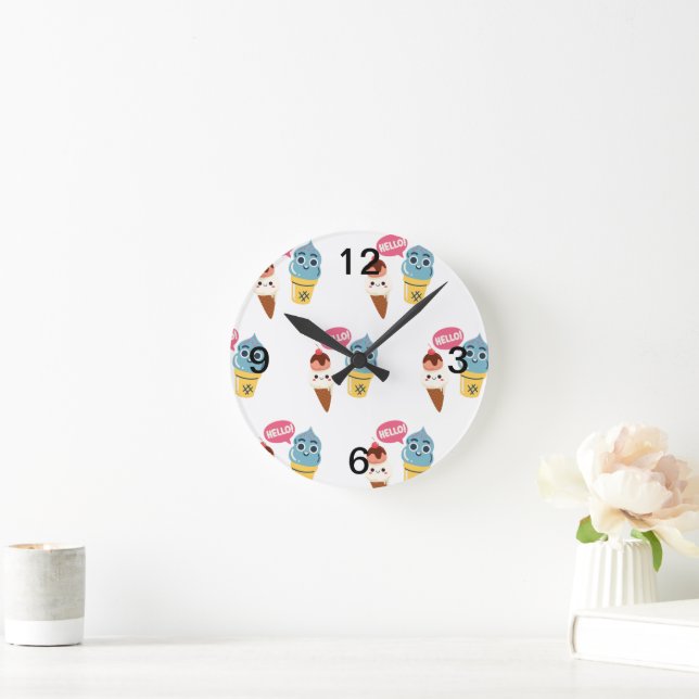 Eistüte Runde Wanduhr (Zuhause)